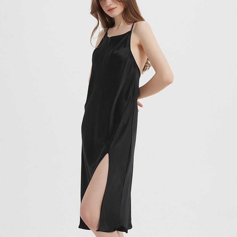 Silk Suspender Long Dress Sexy Suspender Pajamas