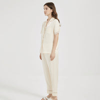 Polka Dot Jacquard Short Sleeve Pajamas