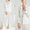 Shawl Collar Trimmed Silk Pajama Set