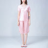 Square Neck Silk Pajamas with Sher Lace Detail