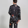 19 Momme Mulberry Silk Interstellar print Men's Long Sleeve Pajamas Set