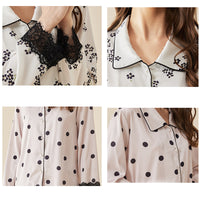 Cute Print Lace Trimmed Pajama Set