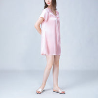 Lace-up V-Neck Silk Nightdress