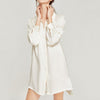 100% Mulberry Silk Solid color Long Sleeve Shirt Dress