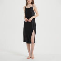 Silk Suspender Long Dress Sexy Suspender Pajamas