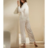 White Diamond Check Print Satin Pajama Set