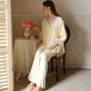 Cute V-Neck Lace Long Sleeve Pants Pajamas Set