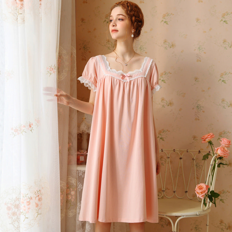 French Square Collar Lace Nightdress