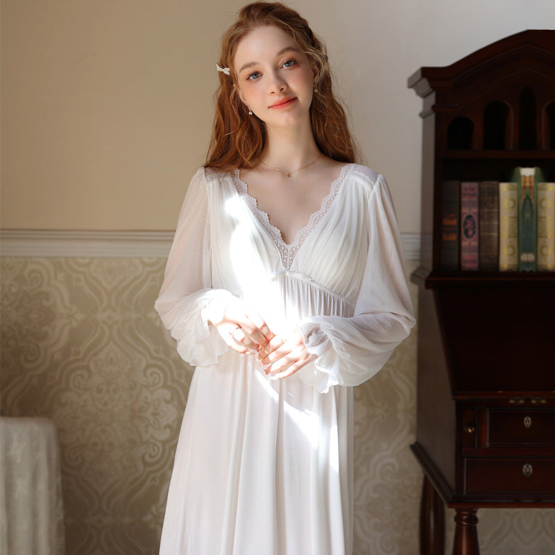 Sweet French Modal Long-Sleeved Nightdress