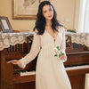 Palace Style Lace Puffed Sleeve Gauze Long Sleeve Nightdress