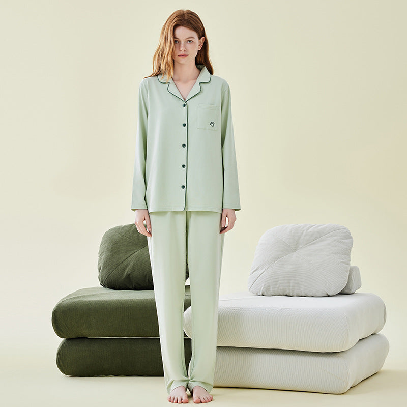 Category A 220g Thick Cotton Long Sleeve Trousers Pajamas Set