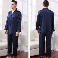 19 Momme 100% Mulberry Silk Men's Long Sleeve Pajamas Set