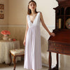 French V-Neck Sleeveless Long Nightdress