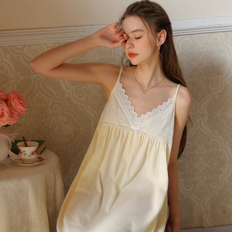 Sweet Lace V-Neck Nightdress