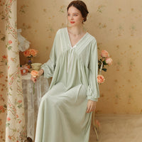 French Velvet Long Sleeve Nightdress