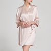 16 Momme Mulberry Silk Lace Cut-Out Three Quarter Sleeve Robe