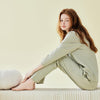 Class A Cotton Lace V-Neck Long Sleeve Trousers Pajamas Set