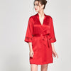 16 Momme Mulberry Silk Lace Cut-Out Three Quarter Sleeve Robe