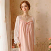 Sweet Cotton Lace Long-Sleeved Nightdress