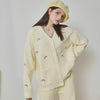 Yellow Rainbow Half-Pile Long Sleeve Trousers Pajamas Set