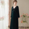 Lace Velvet Long-Sleeved Nightdress With Flared Sleeves