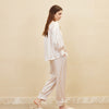 19 Momme Mulberry Silk Retro Style Long Sleeve Trousers Pajamas Set