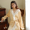 Vintage Courtly Velvet Long-Sleeved Robe