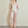 22 Momme Mulberry Silk Lapel Long Sleeve Trousers Pajamas Set