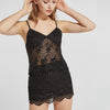 16 Momme Mulberry Silk Black Embroidery Camisole/Skirt/Shorts Pajama Set