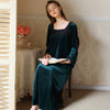 Elegant Square Neck Velvet Long Sleeve Nightdress