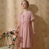 Short Sleeved Pink Cotton Court Style Nightdress