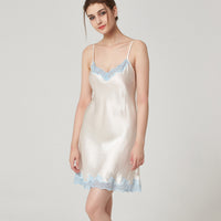 16 Momme Mulberry Silk Sexy Lace Suspender Nightdress