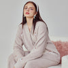 Khaki Small Rainbow Half-Pile Flannel Long Sleeve Trousers Pajamas Set