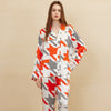 19 Momme Mulberry Silk Orange Houndstooth Long Sleeve Trousers Pajamas Set