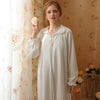 Sweet Lapel Lace Long-Sleeved Nightdress