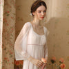 Elegant Gauze Square Collar Long Sleeve Nightdress