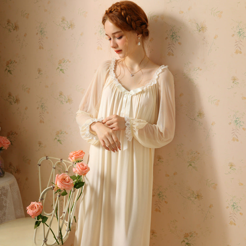 French Modal Long-Sleeved Nightdress