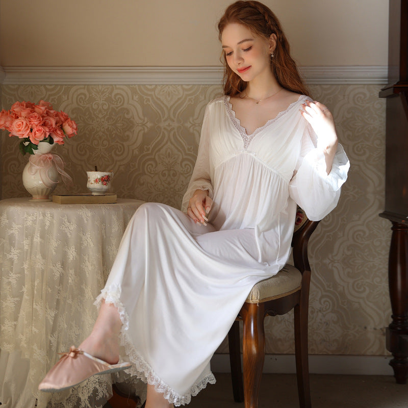 Sweet French Modal Long-Sleeved Nightdress