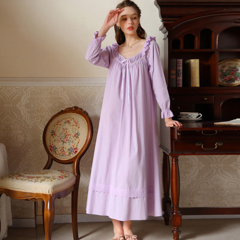 French Sweet Long Sleeved Nightdress