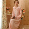 Sweet Lapel Lace Long-Sleeved Nightdress