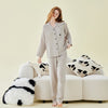 100% Cotton Double Yarn Printed Long Sleeve Trousers Pajamas Set