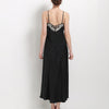 16 Momme Mulberry Silk Lace Black Suspender Long Nightdress