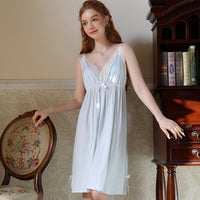 Sweet French V-Neck Lace Nightdress