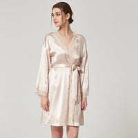 16 Momme Mulberry Silk Lace Robe