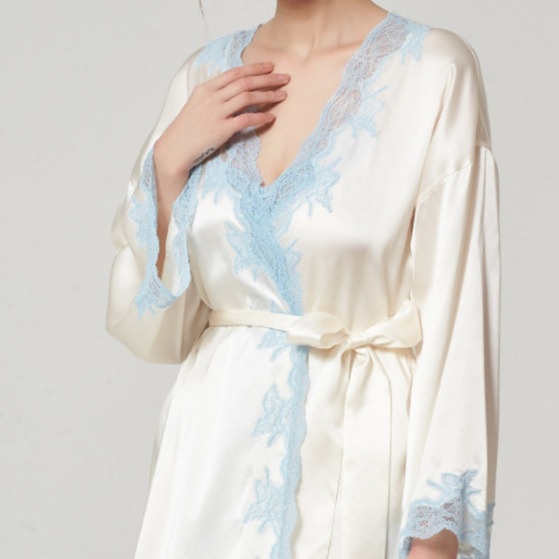 16 Momme Mulberry Silk Lace Robe