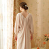 Pink V-Neck Velvet Long-Sleeved Nightdress