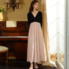 Elegant Princess Style V-Neck Velvet Long-Sleeved Nightdress