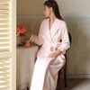 French Lapel Lace Velvet Long Sleeve Robe