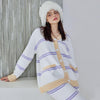 Yellow Stripe Half-Pile Long Sleeve Trousers Pajamas Set