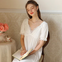 French V-Neck Lace Nightdress